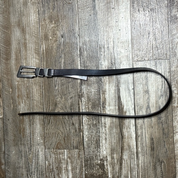 Free People  Leather Belt Black with Silver Buckle Size M/L - Picture 1 of 8